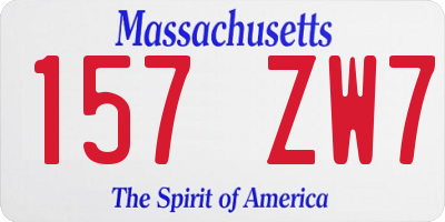 MA license plate 157ZW7