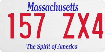 MA license plate 157ZX4