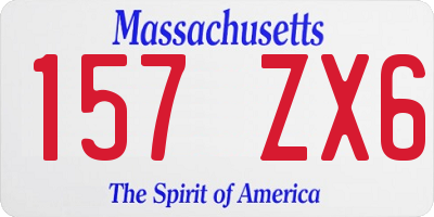 MA license plate 157ZX6