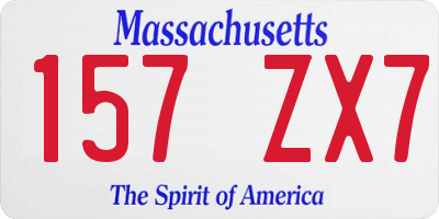 MA license plate 157ZX7
