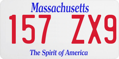 MA license plate 157ZX9