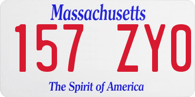 MA license plate 157ZY0