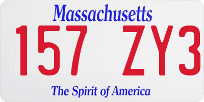 MA license plate 157ZY3