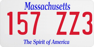 MA license plate 157ZZ3