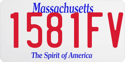 MA license plate 1581FV