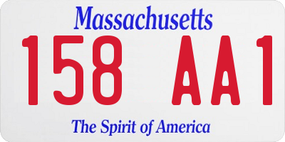 MA license plate 158AA1