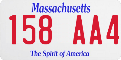 MA license plate 158AA4