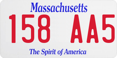 MA license plate 158AA5