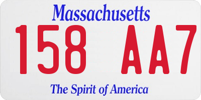 MA license plate 158AA7
