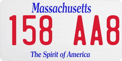 MA license plate 158AA8