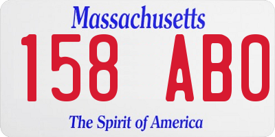 MA license plate 158AB0