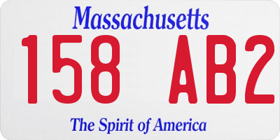 MA license plate 158AB2