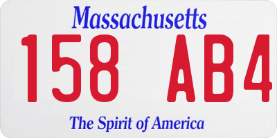 MA license plate 158AB4