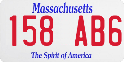 MA license plate 158AB6