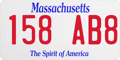 MA license plate 158AB8