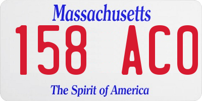 MA license plate 158AC0