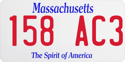 MA license plate 158AC3