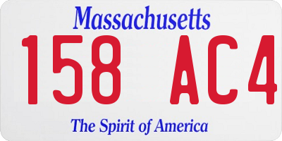 MA license plate 158AC4
