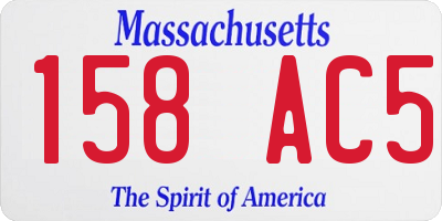 MA license plate 158AC5