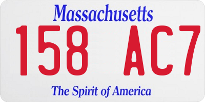 MA license plate 158AC7