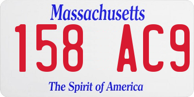 MA license plate 158AC9