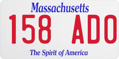 MA license plate 158AD0