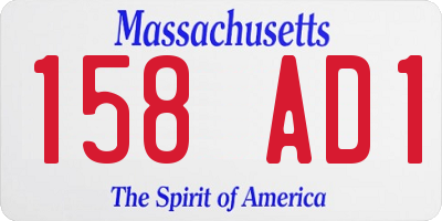 MA license plate 158AD1