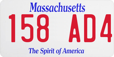 MA license plate 158AD4