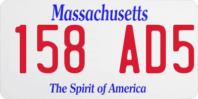 MA license plate 158AD5
