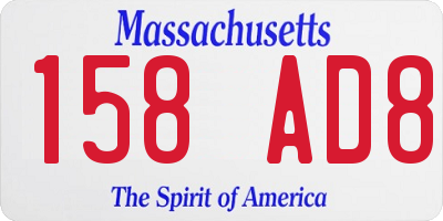 MA license plate 158AD8
