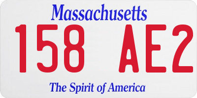 MA license plate 158AE2