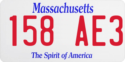 MA license plate 158AE3