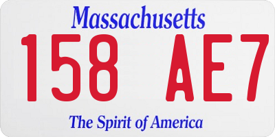 MA license plate 158AE7