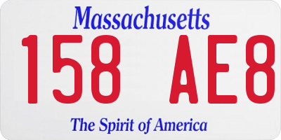 MA license plate 158AE8