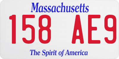 MA license plate 158AE9