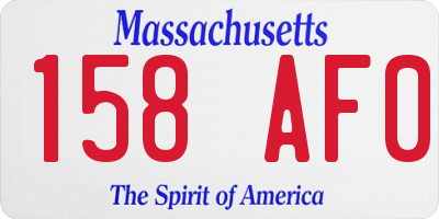MA license plate 158AF0