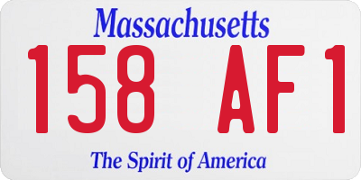 MA license plate 158AF1