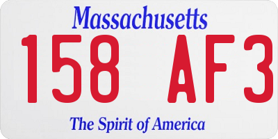 MA license plate 158AF3