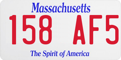 MA license plate 158AF5