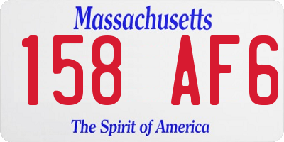 MA license plate 158AF6
