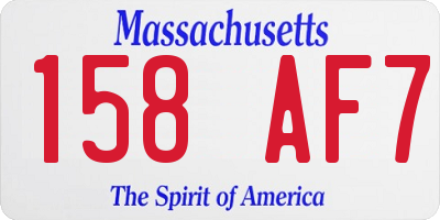 MA license plate 158AF7