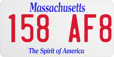 MA license plate 158AF8