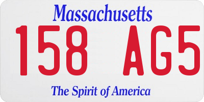 MA license plate 158AG5