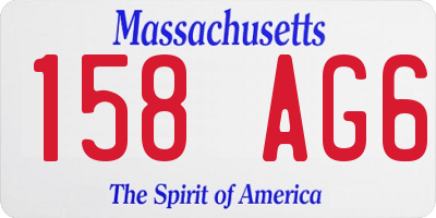 MA license plate 158AG6