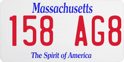 MA license plate 158AG8