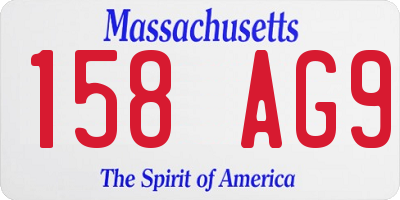 MA license plate 158AG9