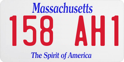 MA license plate 158AH1