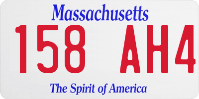 MA license plate 158AH4