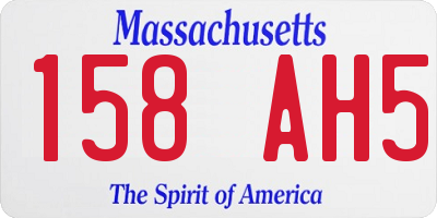 MA license plate 158AH5