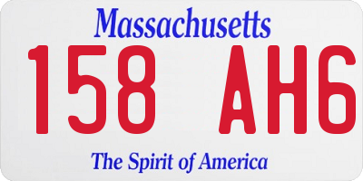 MA license plate 158AH6